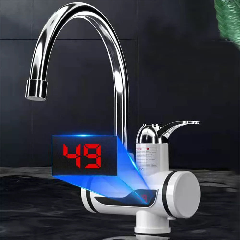 360° Electric Heater LED Faucet Tap Hot Water Instant Bathroom Kitchen Fast Heat