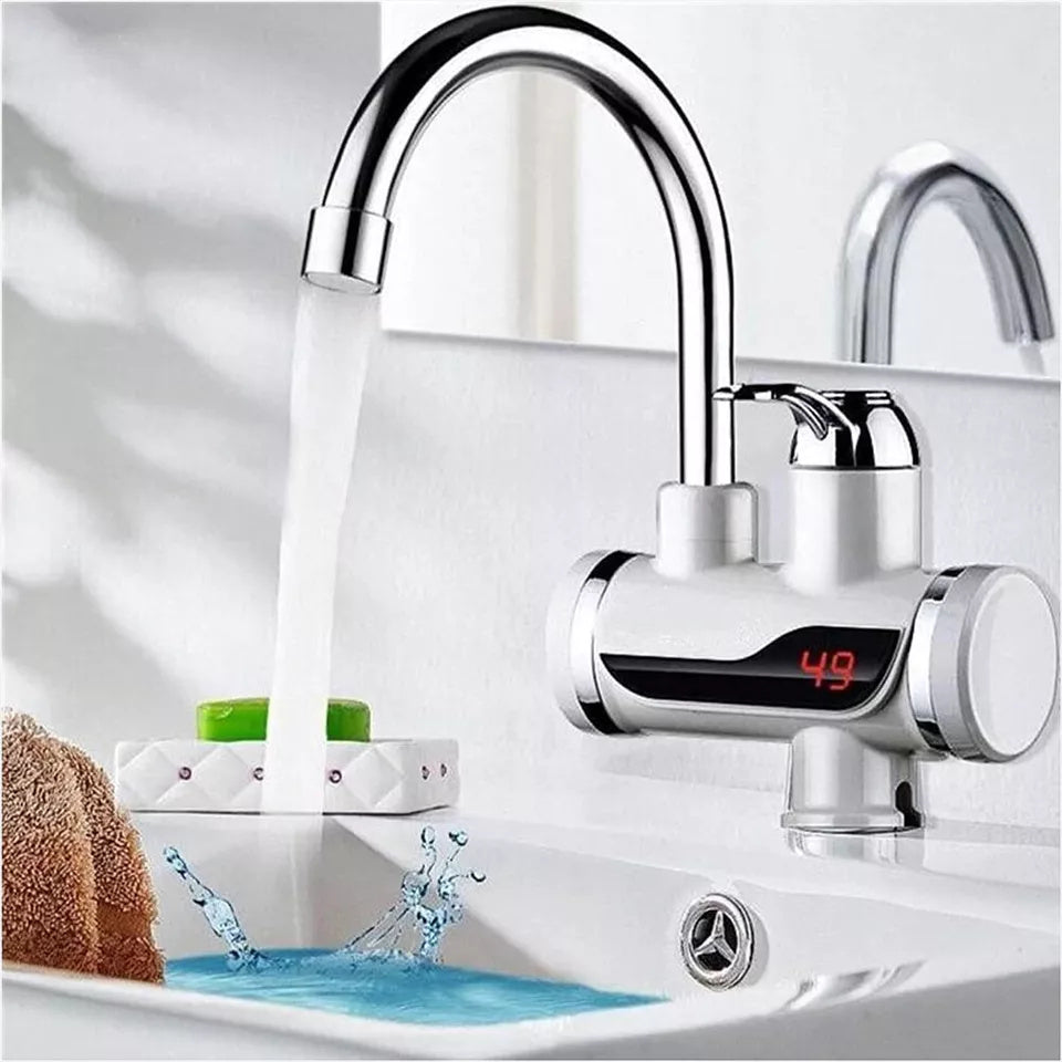 360° Electric Heater LED Faucet Tap Hot Water Instant Bathroom Kitchen Fast Heat