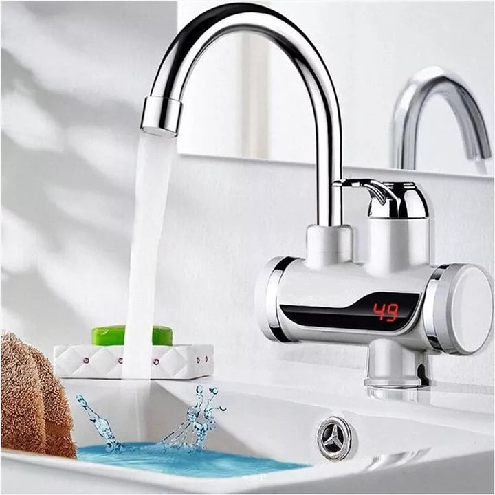 360° Electric Heater LED Faucet Tap Hot Water Instant Bathroom Kitchen Fast Heat